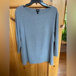 Eileen Fisher stretch top with 3/4 sleeves nice medium grey. Worn once.
